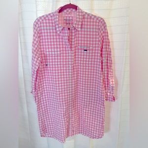 Vineyard Vines Pink Gingham Mini Dress